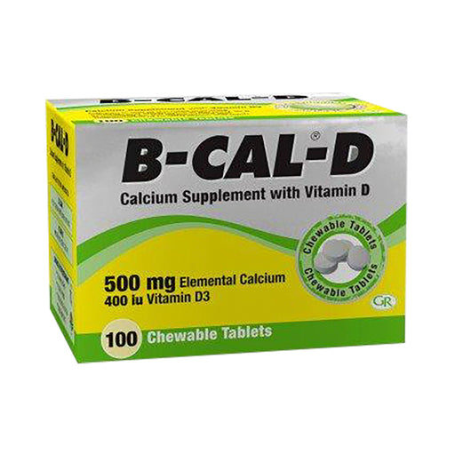 B-Cal-D Calcium Supplement with Vitamin D 100 Chewable Tablets
