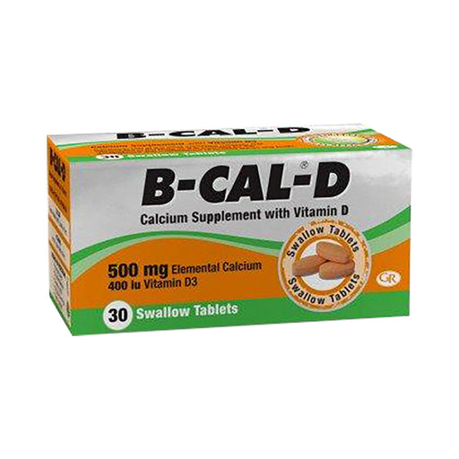 B-Cal-D Calcium Supplement with Vitamin D 30 Tablets
