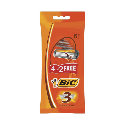 BIC 3 Sensitive Razor 4 Pack + 2 Free