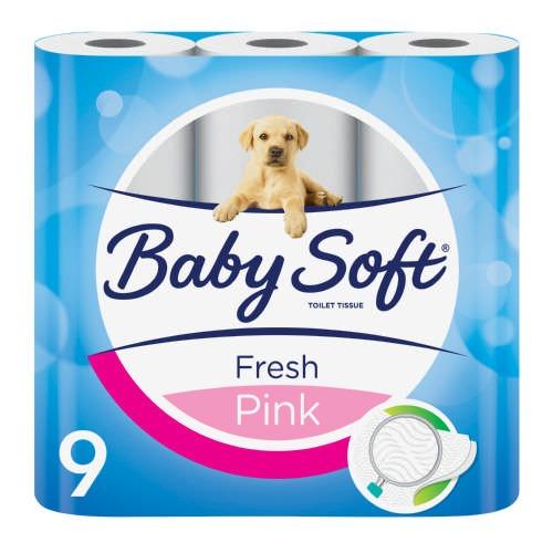 Baby Soft Pink Toilet Tissue 9 Rolls