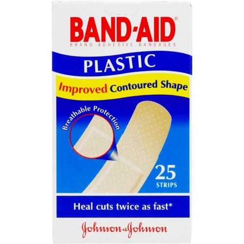 Band-Aid Adhesive Bandages Plastic 25 Strips