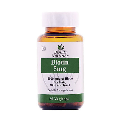 Biolife Nutrition Biotin 5mg 60 Vegi Capsules