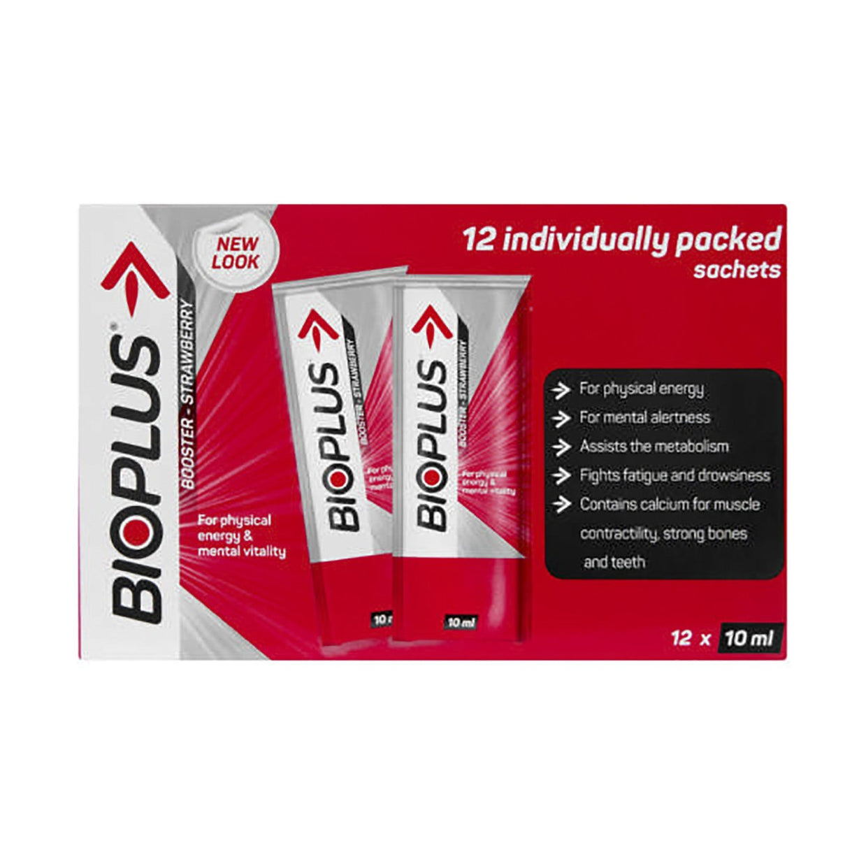 Bioplus Booster Energy Tonic Strawberry 10ml x 12 Sachets - Med365