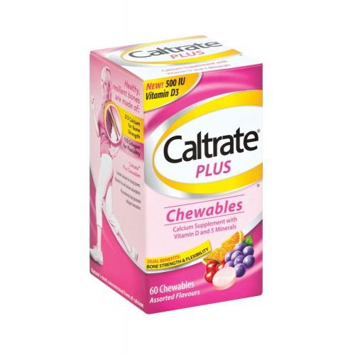 Caltrate Plus Calcium Supplement 60 Chewables