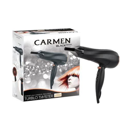 Carmen Hairdryer Turblo Twist 2200w Black