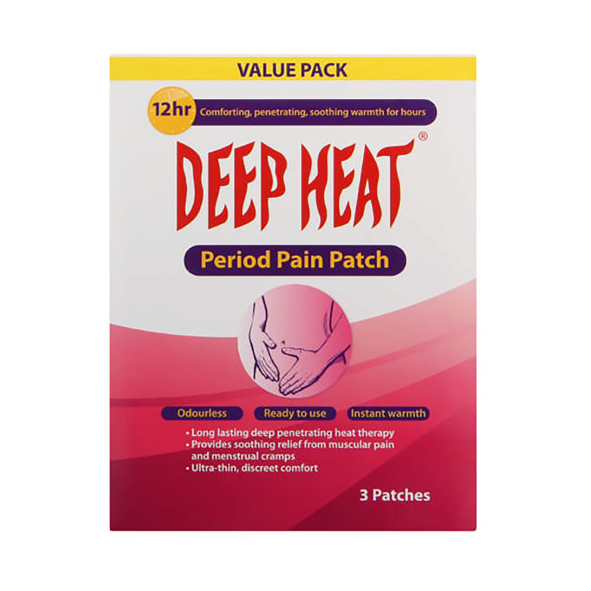 Deep Patch Deep Heat Period Pain Patch 3 Patches - Med365