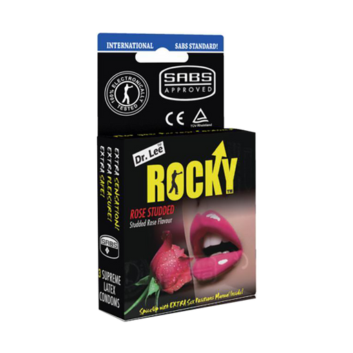Dr. Lee Rocky Condoms Rose Studded 3 Condoms