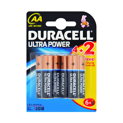 Duracell Ultra Power AA Alkaline Batteries x 8 Batteries