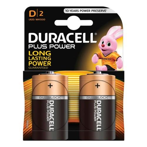 Duracell plus D 2 pack