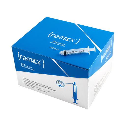 Fentrex Syringe 3ml Luer Slip X 100 Syringes