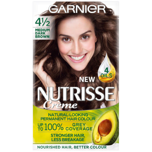 Garnier Nutrisse Creme Permanent Nourishing Hair Colour Dark Brown 4.12