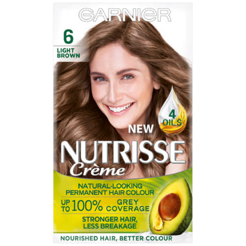Garnier Nutrisse Creme Permanent Nourishing Hair Colour Light Brown 6