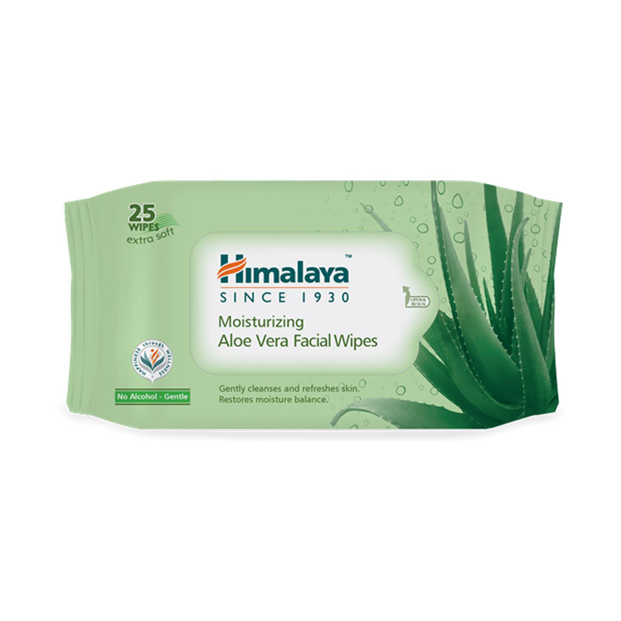 Himalaya Facial Wipes Moisturizing Aloe Vera Facial 25 Wipes Med365