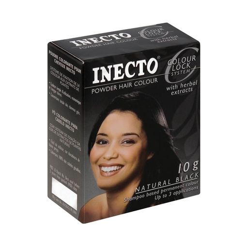 Inecto Powder Natural Black Hair Colour 10g