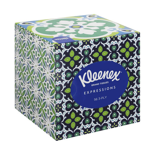 Kleenex Expressions Cube Facial Tissues 3Ply White 56 Tissues