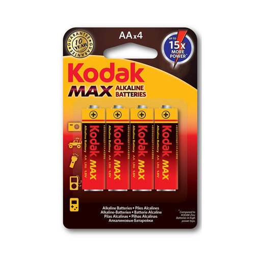 Kodak Max Alkaline Batteries AAA 4 Pack