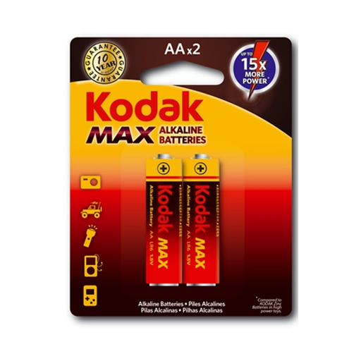 Kodak Max Alkaline Batteries AA 2 Pack