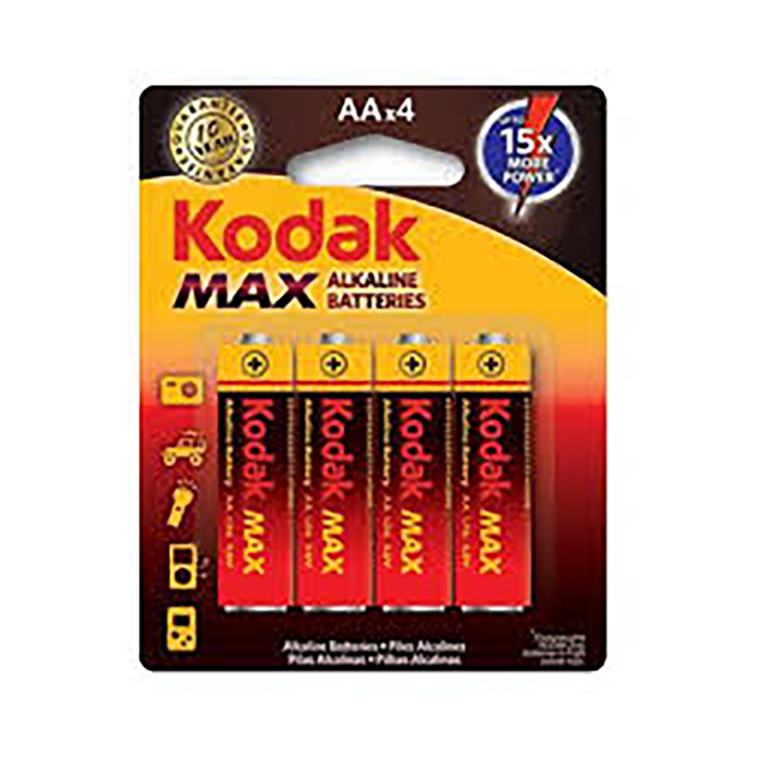 Kodak Max Alkaline Batteries AA 4 Pack