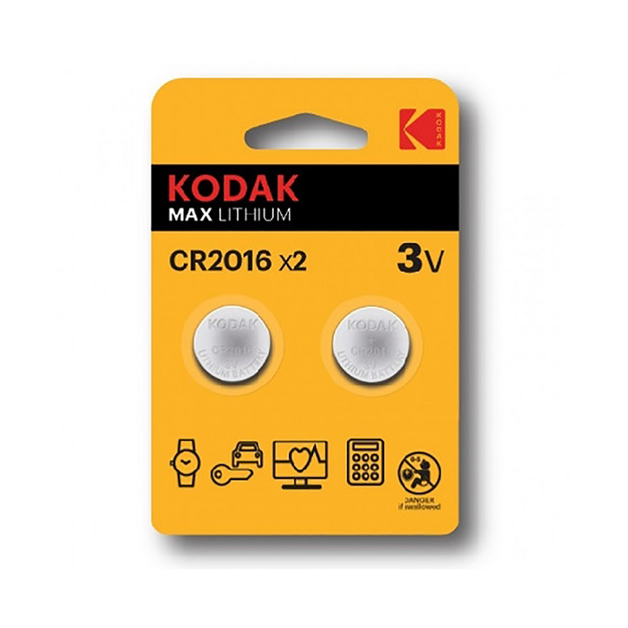 Kodak Max Alkaline Batteries CR2016 2 Pack