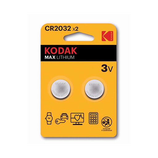 Kodak Max Alkaline Batteries CR2032 2 Pack