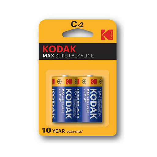 Kodak Max Super Alkaline Batteries C 2 Pack