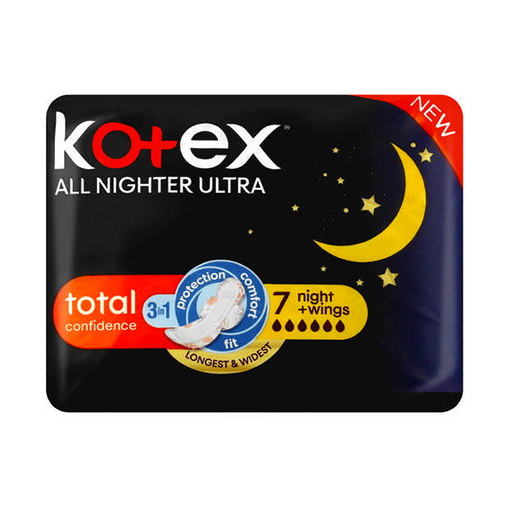 Kotex All Nighter Ultra Total Confidence 3-In-1 7 Pads