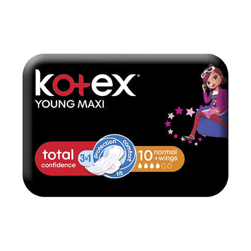 Kotex Young Maxi Pads Normal + Wings 10