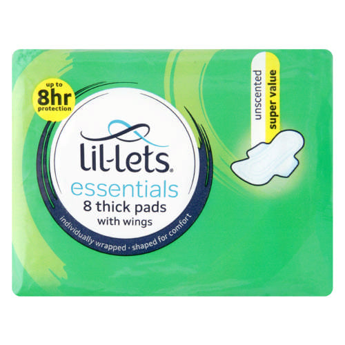 Lil-Lets Essentials Winged Pads Unscented 8 - Med365