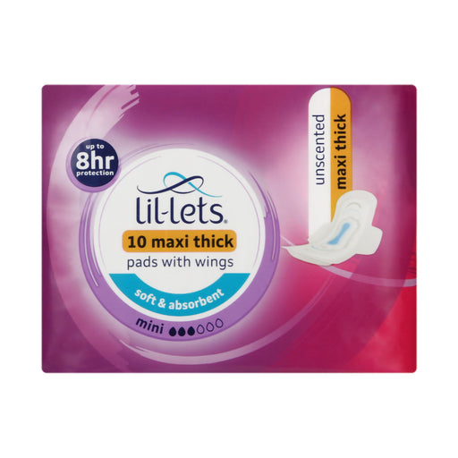 Lil-Lets Maxi Thick Mini Unscented Pads 10 Pads