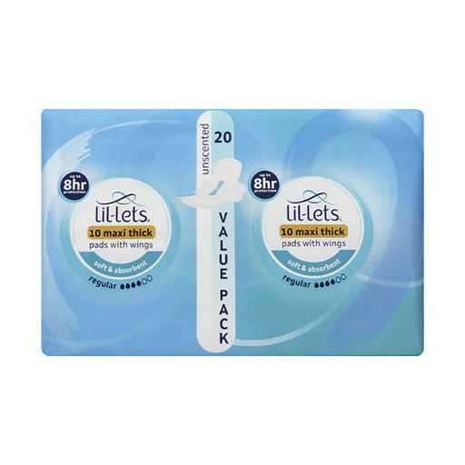 Lil-Lets Maxi Thick Pads Regular Unscented 20