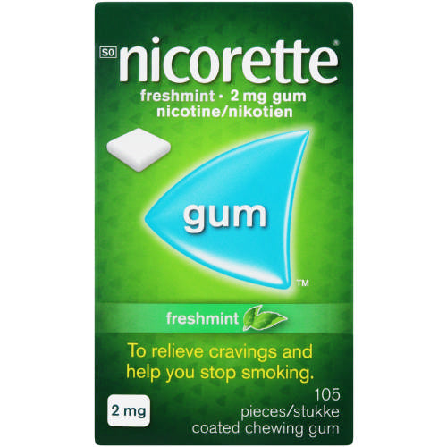 Nicorette Chewable Nicotine-Resin Complex 2mg Mint 105 Pieces