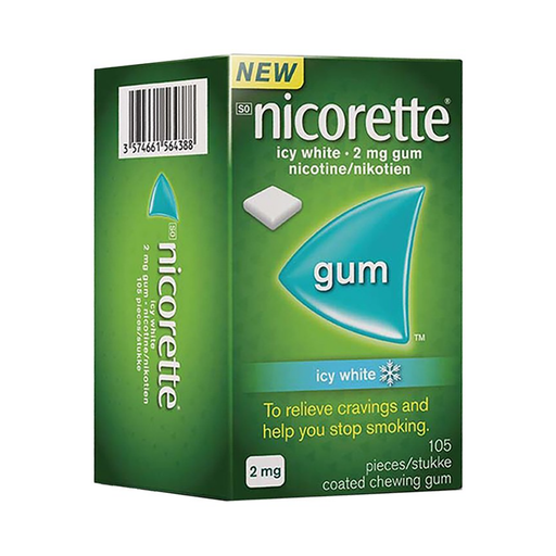 Nicorette Gum Icy White 2mg 105 Pieces