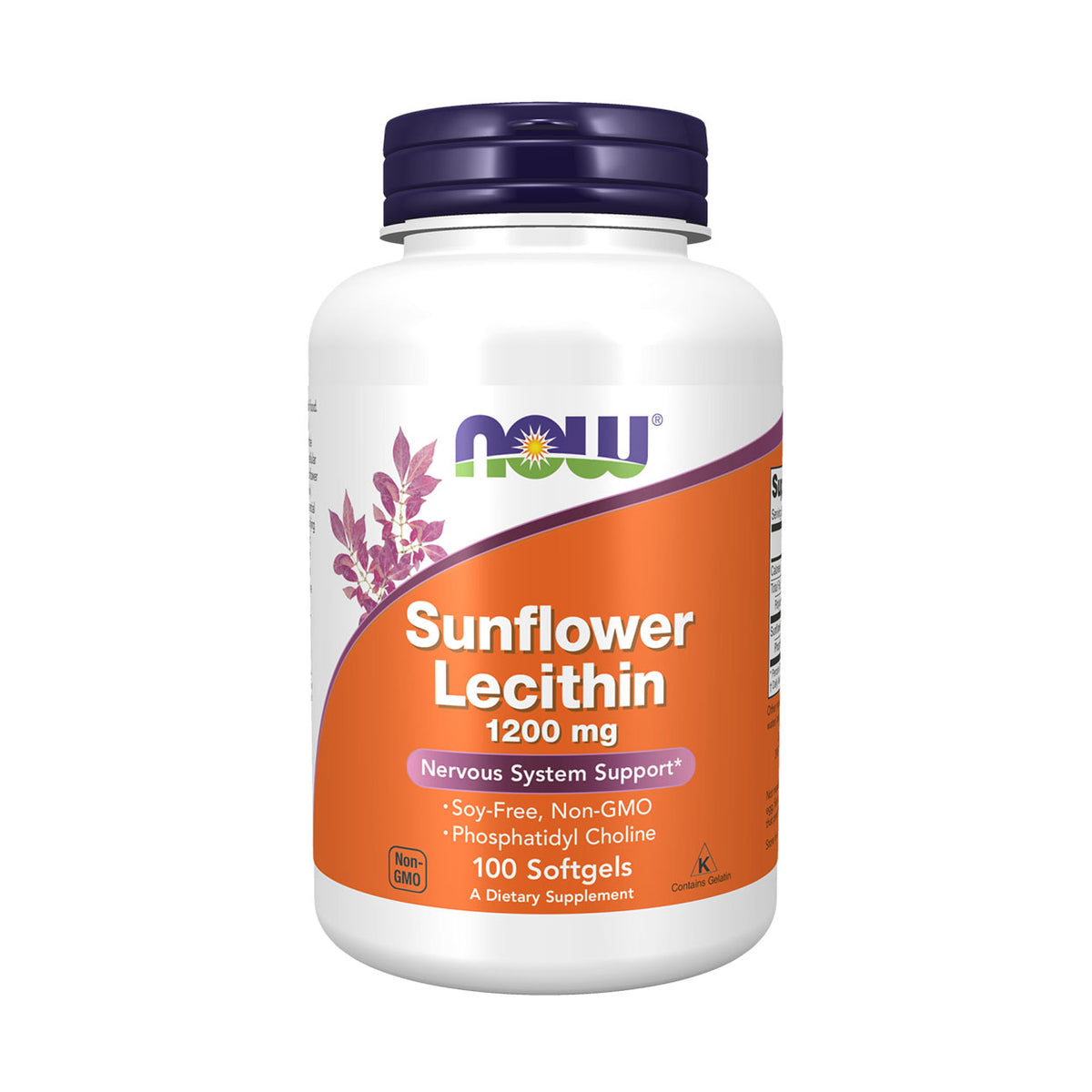 Now Sunflower Lecithin 1200mg 100 Gel Capsules Med365