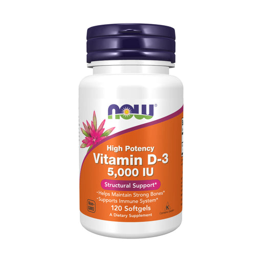Now Vitamin D-3 5000iu 120 Softgel Capsules