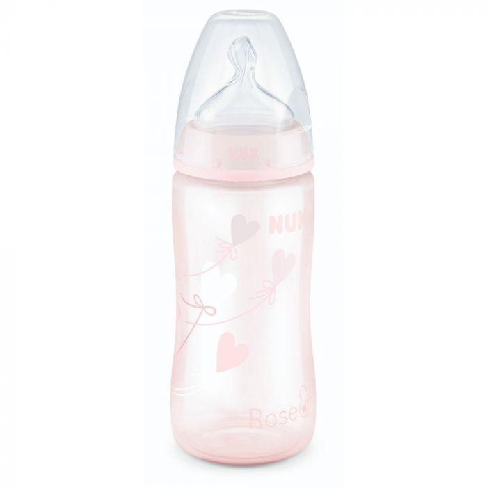 Nuk First Choice Bottle 300ml Silicone Teat Size 1 Rose