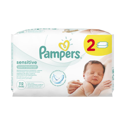 Pampers Baby Wipes Sensitive 2x 56 Wipes