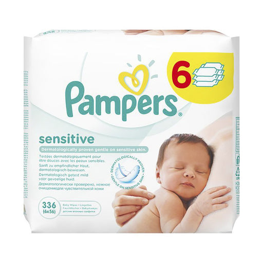 Pampers Baby Wipes Sensitive 6 packs x 56