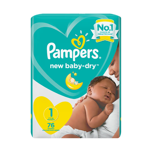 Pampers New Baby-Dry Value Pack Size 1 76 Nappies