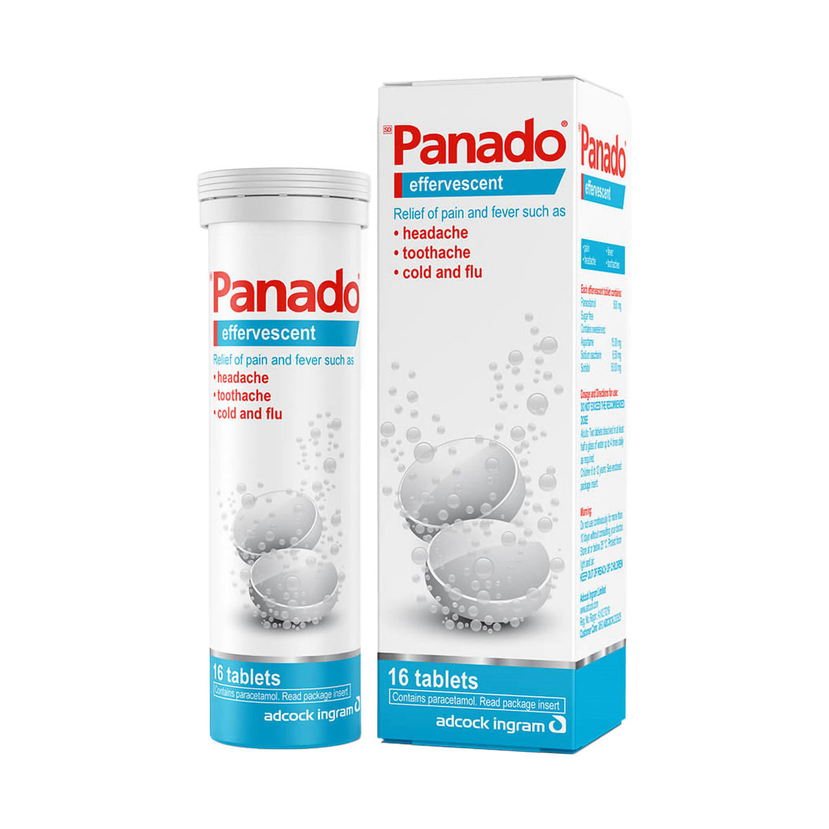 Panado Paracetamol 500mg 16 Effervescent Tablets - Med365