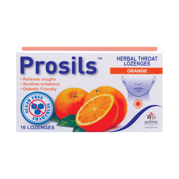 Prosils Throat Lozenges Orange 16 Lozenges
