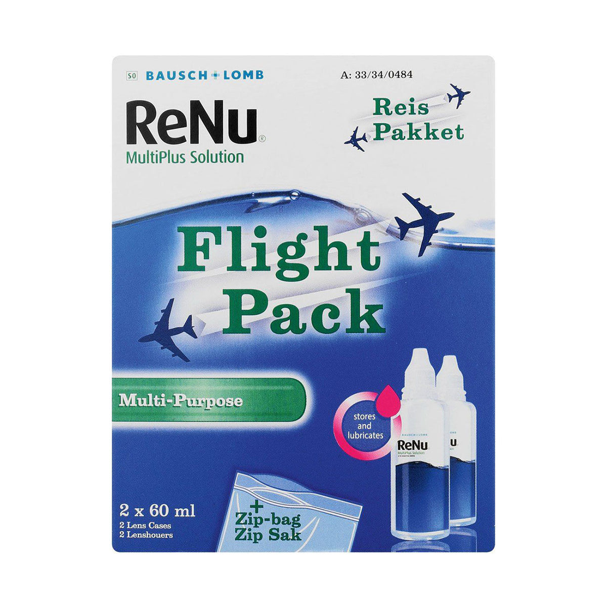ReNu MultiPlus Solution Flight Pack 2 x 60ml - Med365