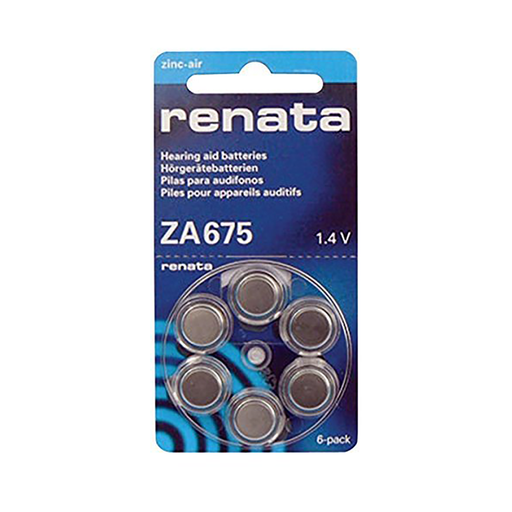 Renata 675 Hearing Aid Batteries 6 Batteries