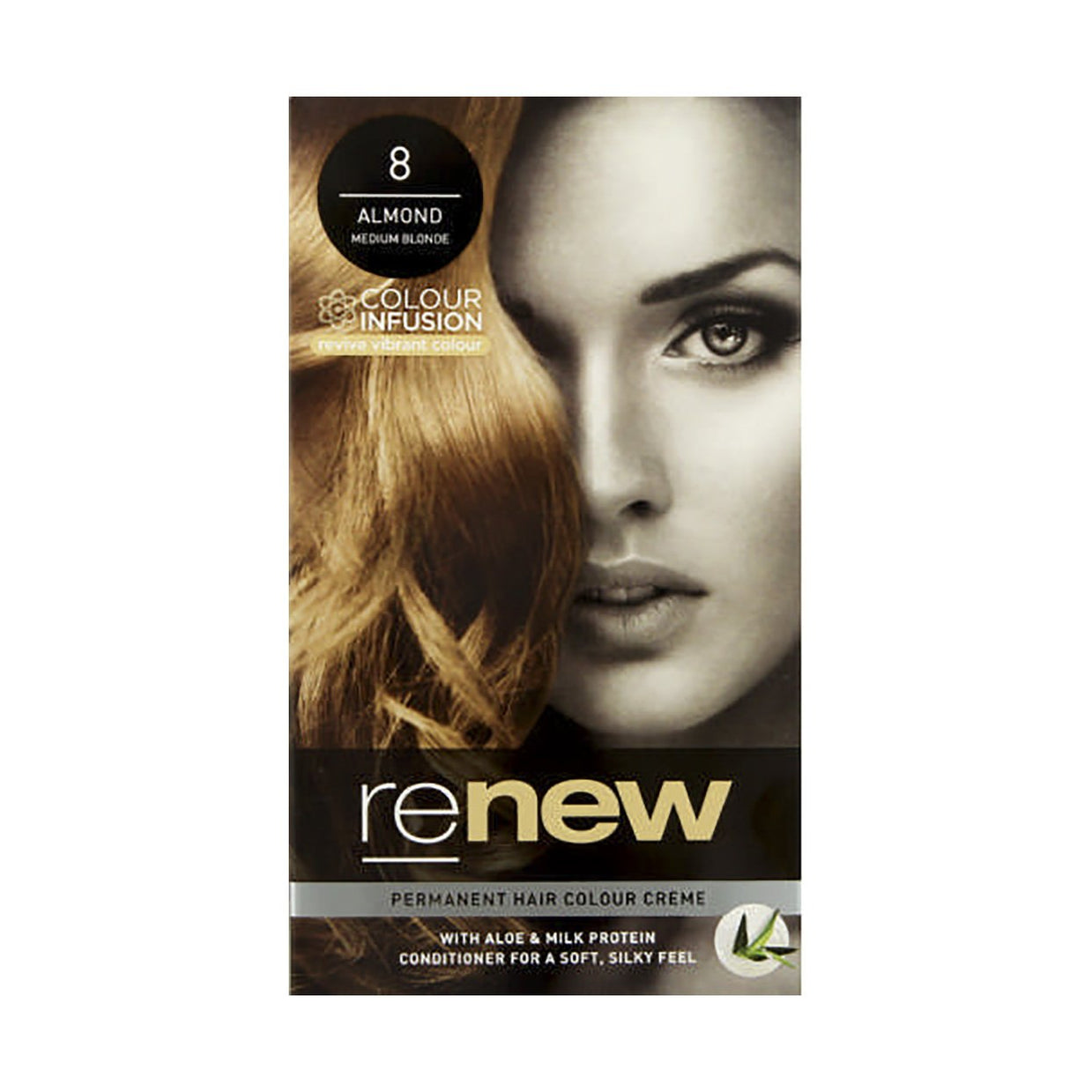 Renew Colour Infusion Permanent Hair Colour Creme Almond Medium Blond 8 Med365 