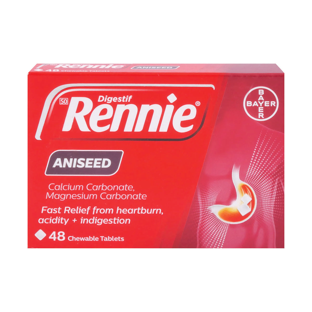 Rennie Antacid Aniseed 48 Tablets Med365