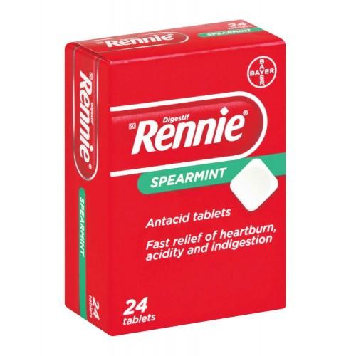 Rennie Antacid Spearmint 24 Tablets Med365