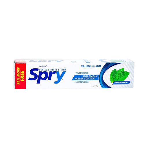 Spry Peppermint Toothpaste - Xylitol (25%) & Aloe 141g