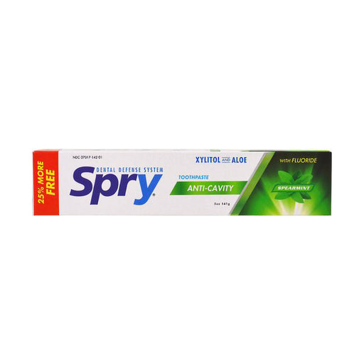 Spry Spearmint Toothpaste - Xylitol (25%). with Fluoride