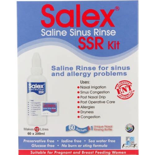 Salex Saline Sinus Rinse SSR Kit 60 Sachets