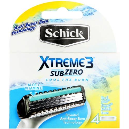Schick Xtreme3 SubZero Replacement Cartridges 4 Pack
