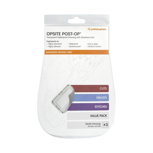Smith & Nephew Opsite Post-op 65x50mm 3 Units